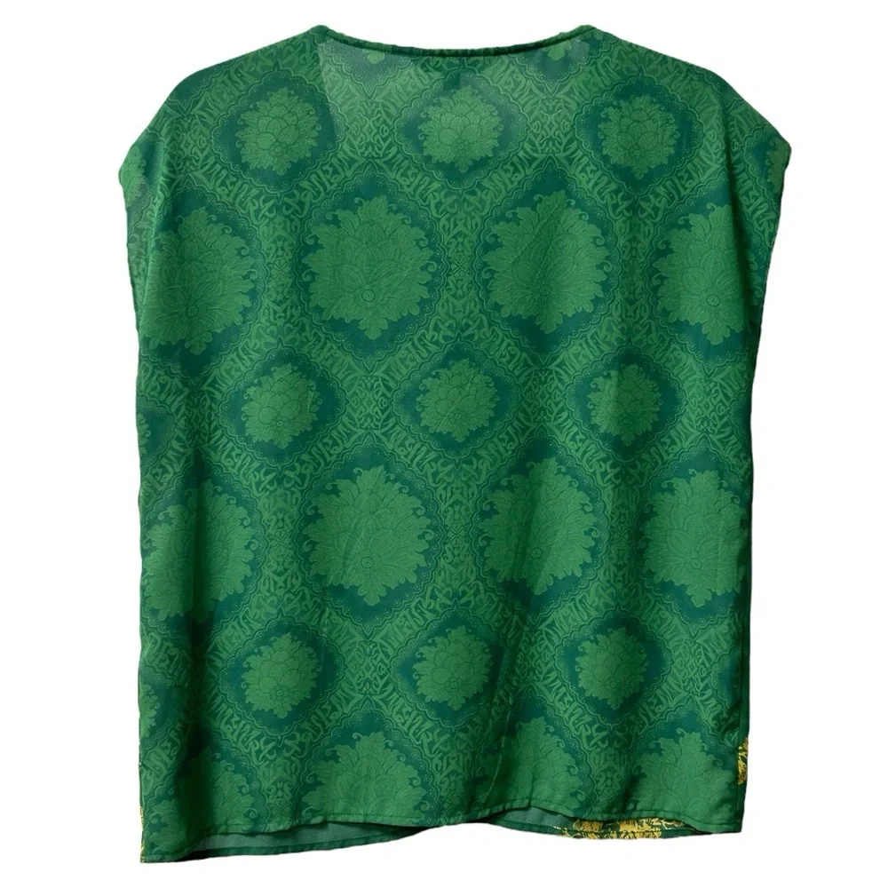 CAbi‎ Women’s  Green with Envy Short Sleeve Blouse   Sz S - Picture 3 of 7